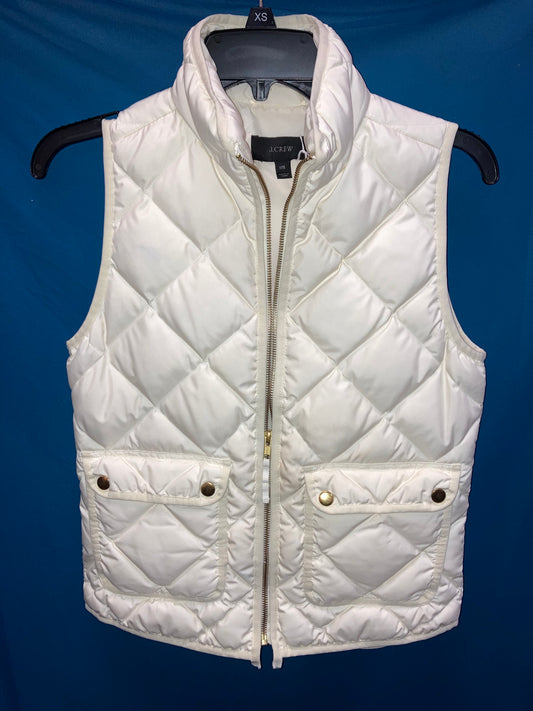 J Crew White Puffer Vest