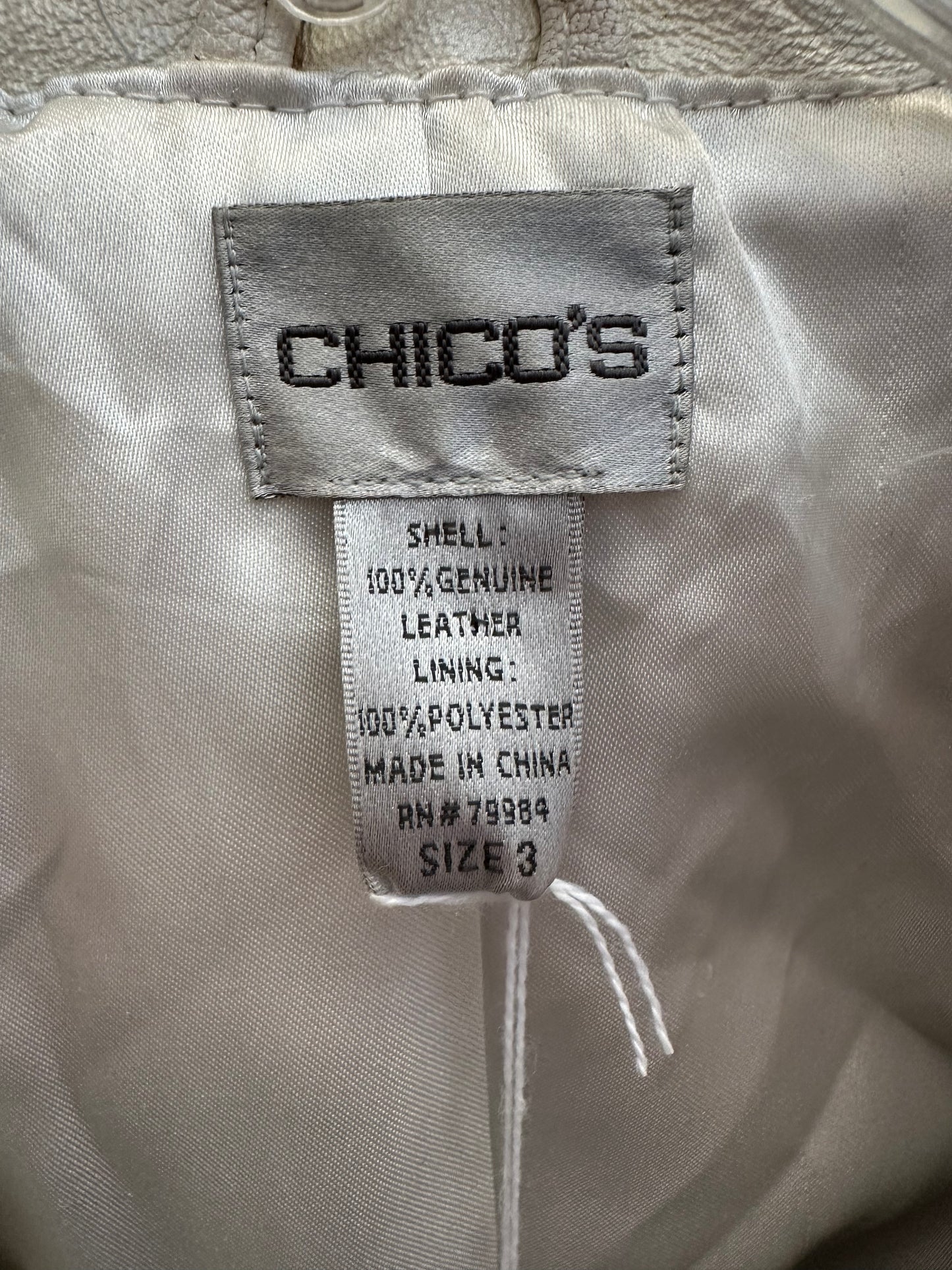 Chicos Leather Coat